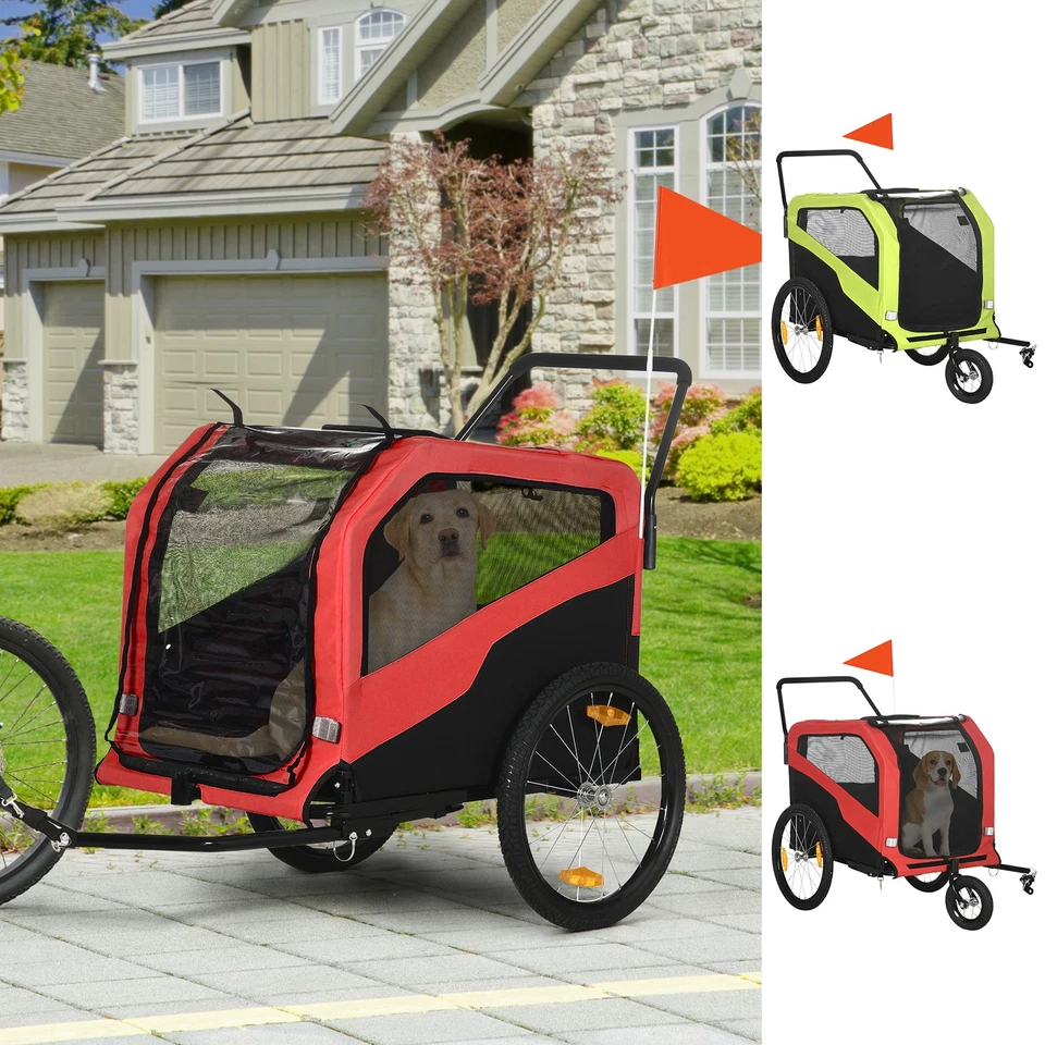 PawHut 2 in 1 Dog Bike Trailer Pet Stroller for Large Dogs W/ Hitch - Image 1 of 1