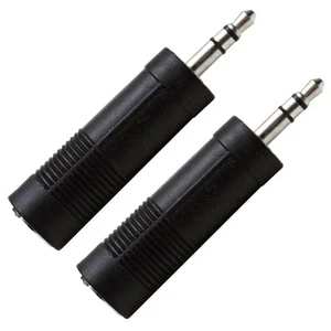 SAPT121 Confezione da 2 adattatori da 1/4" femmina a 1/8" maschio Nero - Foto 1 di 1