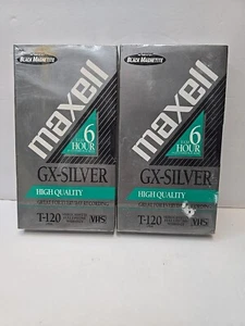 Maxell T-120 VHS GX-Silver 6 Hour High Quality Video Tapes 2 Pack - Picture 1 of 9