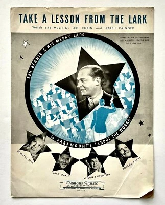 Lesson From Lark Shoot The Works 1934 Vintage Sheet Music Piano Vocal Ben Bernie - Image 1 of 3