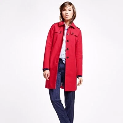 Gabardina larga Brooks Brothers roja polar para mujer con cuello roja talla 8 nueva sin etiquetas Foto 1 de 4