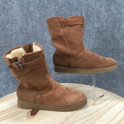 Botas Marc Fisher Mujer 9.5 M MFearra Mid Shearling Invierno Bota Marrón Gamuza Foto 1 de 4