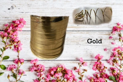 Cinta rizadora de regalo metálica de 1 yarda púrpura, dorado, azul, naranja, blanco 3/16" EE. UU. Foto 1 de 4