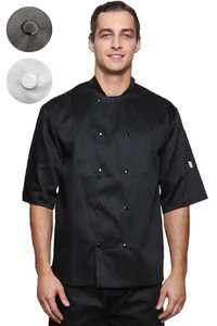 Dill Chef Jacket Kitchen Baker Cook Cooking Pub Short Sleeve Shirt Top Unisex - Picture 1 of 21