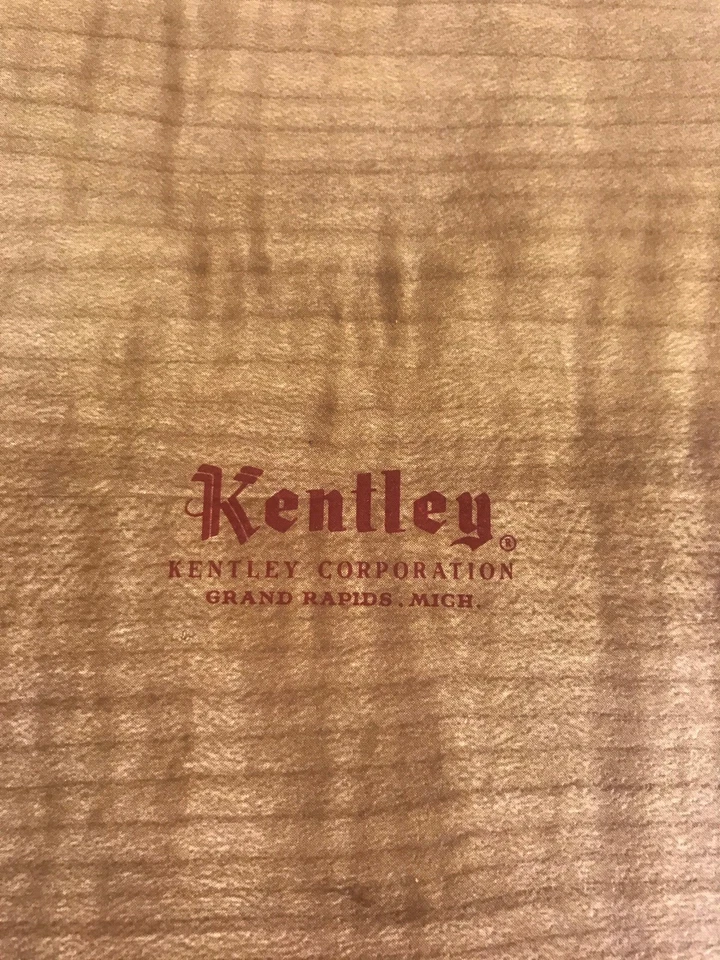 Oblong Wood Tray Light Brown Maroon Kentley Corporation Grand Rapids Michigan - Image 1 of 4