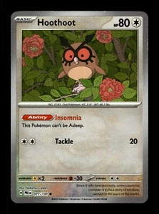 Hoothoot (Poké Ball) - 077/131 - Prismatic Evolutions - Holo - NM - Pokémon TCG - Picture 1 of 2