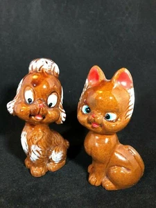 Vintage Redware Dog and Cat Figurines, Mid Century Modern, Made in Japan - Picture 1 of 10