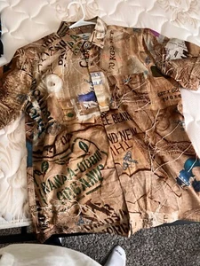 Brown Vivienne Westwood Map Button down Size XL - Picture 1 of 3
