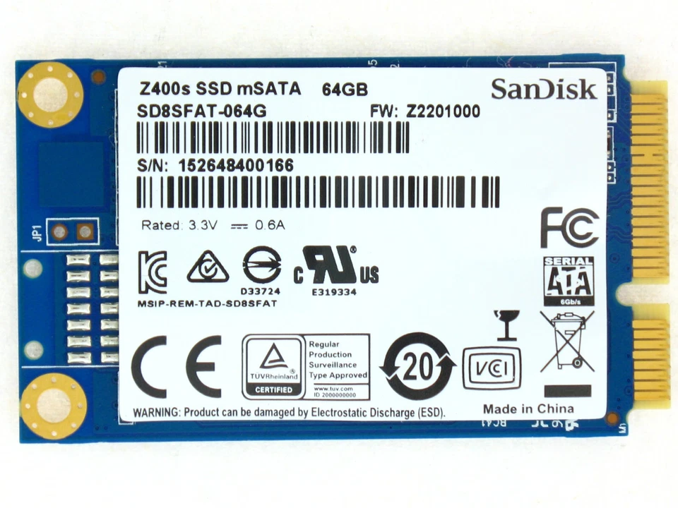 SD8SFAT-064G Sandisk Z400s 64GB MLC SATA 6Gbps Interno Drive IN Stato Solido - Immagine 1 di 1