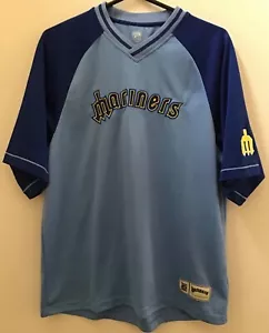 Camisa con cuello en V de los Seattle Mariners Majestic Cooperstown Collection - Imagen 1 de 5