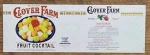 ADVERTISING Label Can Clover Farm Ohio Cleveland Fruit Cocktail - Picture 1 of 1