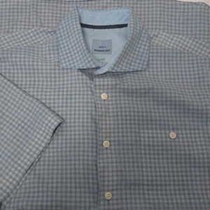 Johnnie-O Hanging Out Shirt Mens Medium Blue Black Check Button Up Casual - Picture 1 of 4