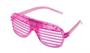 Gafas con obturador LED intermitentes rosadas luz rave ranuradas fiesta tonos brillantes diversión Reino Unido - Imagen 1 de 9