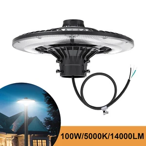 LED Post Top Lights 100W 15000LM Outdoor Circular Parking Lot Street Area Light - Picture 1 of 12