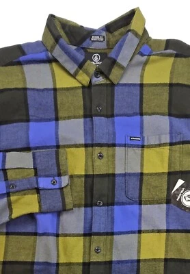 VOLCOM Men's CADEN PLAID L/S Flannel Shirt -2XL - NWT - Image 1 of 4