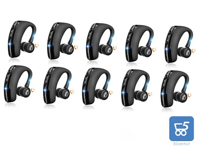Pack 10 Auricolari Bluetooth Wireless Mono Microfono HD Riduzione Rumore DX o SX - Immagine 1 di 4