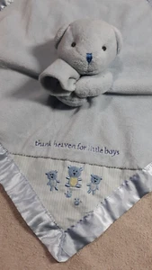 CARTER'S Just One Year Blue Bear Security Blanket Lovey Thank Heaven Boys - Picture 1 of 4