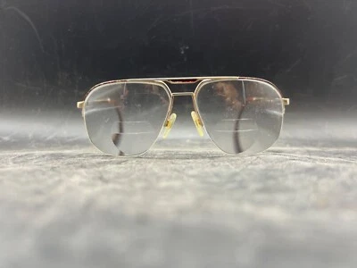 男式 Rodenstock 眼镜金属半框方形金色棕色飞行员 896 — 第 1/4 张图片