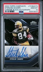 Sterling Sharpe 2023 Topps Chrome Black Auto, Autograph PSA 10 - Picture 1 of 2