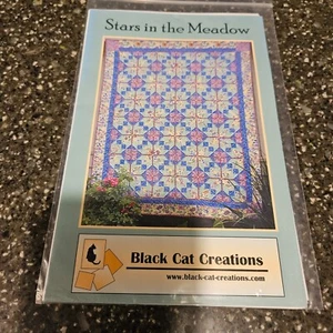 Stars in the Meadow Quilt Pattern Baby Lap Twin Black Cat Creations - Picture 1 of 2