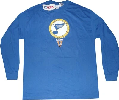 St. Louis Blues Throwback Logo Long Sleeve Shirt by CCM  New Tags XL - Image 1 of 3