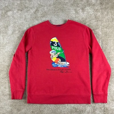 Polo Ralph Lauren Oso Sudadera Cuello Redondo Juvenil L 14-16 Rojo Vela Surf Polar Foto 1 de 4