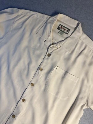 Camisa de Seda Big Dogs Resort Wear Para Hombres L Grande Bordada Kahuna Clásico Poker Foto 1 de 4