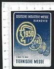 Germany 1950 Technical Fair, Hannover Messe diecut poster stamp MNH