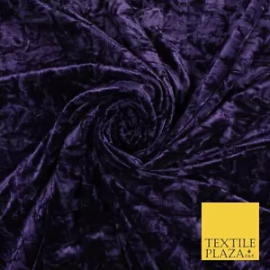 PURPLE Crushed Velvet Fabric Material Backdrop Cushions Curtains Stretch 9997 - Picture 1 of 3