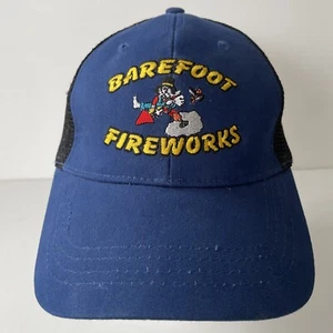 Barefoot Fireworks Mesh Snapback Baseball Cap Hat Blue Black - Picture 1 of 10