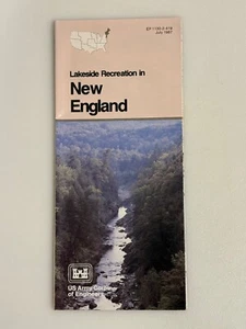 Vintage 1987 Folded Road Map Lakeside Recreation in New England US Army Corps - Picture 1 of 4