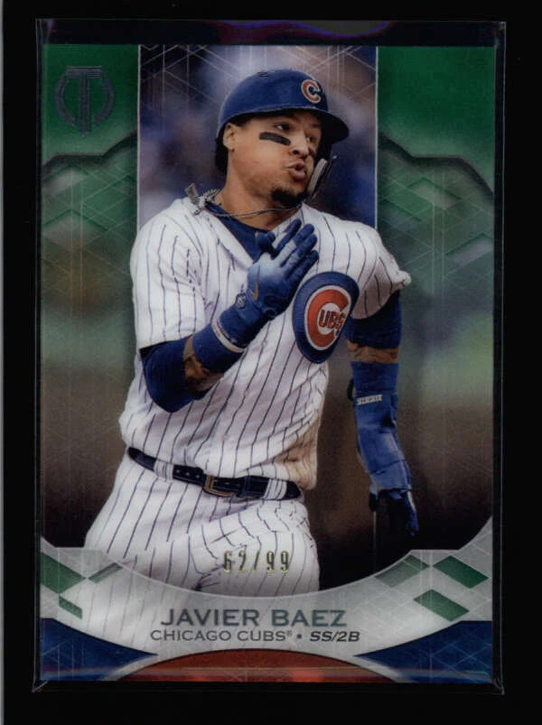 JAVIER BAEZ 2019 TOPPS TRIBUTE #38 GREEN PARALLEL #62/99 AZ4423 - Image 1 of 1
