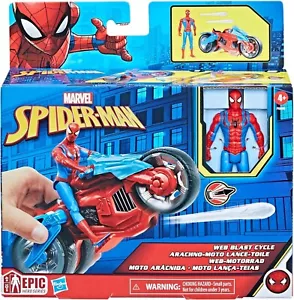 Marvel Spider-Man Web Blast Cycle Actionfigur & Fahrzeug Spielzeug Epic Hero Serie - Bild 1 von 4