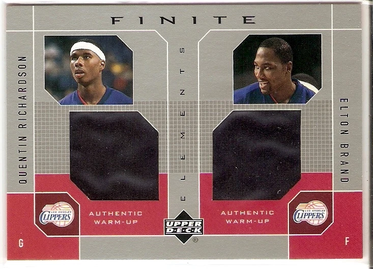 ELTON BRAND QUENTIN RICHARDSON DUAL JERSEY 2002-03 UPPER DECK FINITE QR-EB CLIPP - Image 1 of 1