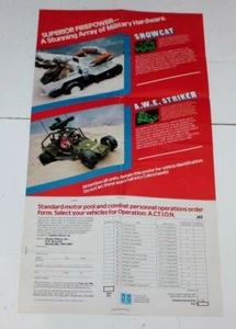 1987 Hasbro EE. UU. GI Joe Snowcat A.W. Papel de formulario de pedido de póster de E Striker - Imagen 1 de 5