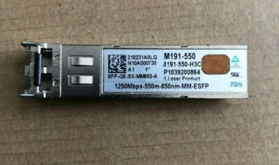 HP SFP-GE-SX-MM850-A Module HP M191-550-H3C HP 1250Mbps-550m-850nm-MM-ESFP - Image 1 of 4