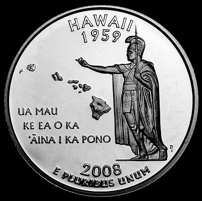 2008 S Hawaii State Mint Clad Proof ~ Statehood Washington Quarter Dollar - Image 1 of 2