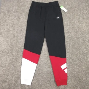 Adidas Sweatpants Boys Large 14/16 Prime Green Joggers Pants Fleece Logo Sports - Picture 1 of 12