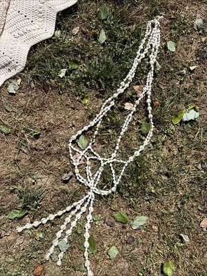 Винтажный подвесной держатель для растений в стиле макраме морская раковина 37 дюймов пляжный морской декор - Изображение 1 из 4