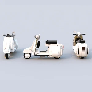 Modubrix Mocs Building Blocks Vespa Scooter Motorcycle Sets Bricks Toys Kits - Picture 1 of 1