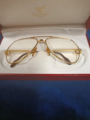CARTIER Herren-Brille Vintage aus 1993 56/14, vergoldet, Etui - Bild 1 von 4
