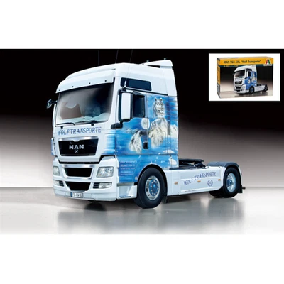MAN TGX XXL WOLF TRANSPORTE KIT 1:24 Italeri Kit Camion Modellino Nuovo - Immagine 1 di 3