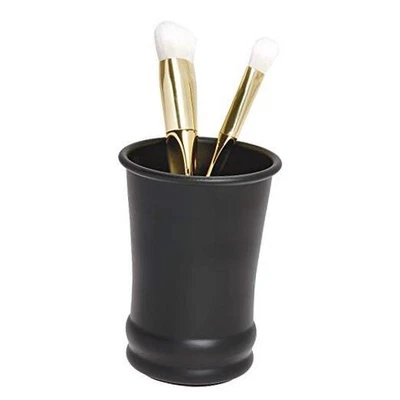  26187 Olivia Soporte para cepillo de maquillaje de metal y vaso para cepillo de dientes negro mate Foto 1 de 4