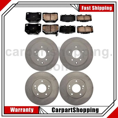 Juego de 6 pastillas de freno delanteras traseras rotores de freno para Nissan 300ZX 1990 1991 1992 1993_ Foto 1 de 4
