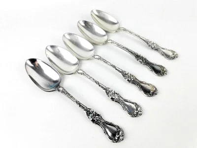 Cucharas sopera Wallace 1835 cucharadas floral plateado mayo 1902 antiguas (5) Foto 1 de 4