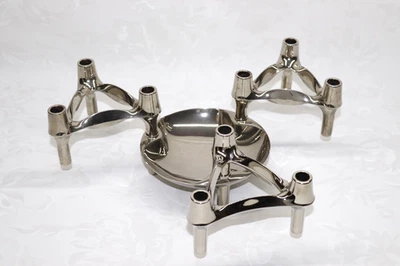 Quist Nagel BMF Stoff Kerzenständer 3 Stück mit Schale 60er 70er Jahre - Bild 1 von 4