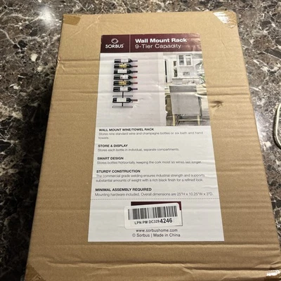 Suporte de parede Sorbus rack para vinho 9 níveis - Imagem 1 de 4