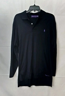 Polo Masculino Manga Longa RALPH LAUREN PURPLE LABEL Médio Algodão Mercerizado Novo sem etiquetas - Imagem 1 de 4