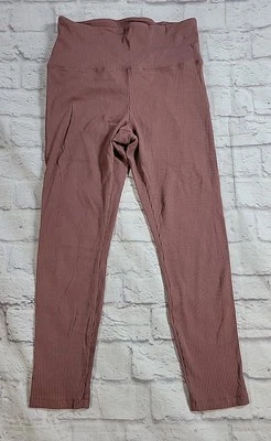 Victoria's Secret Rosa Yoga Acanalado Leggings Talla Grande (28x24) Malva Elastizado Pantalones Foto 1 de 4