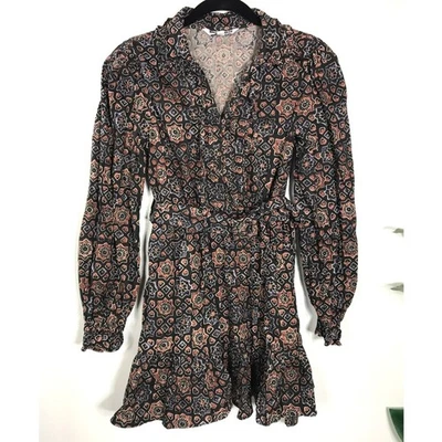 Vestido Walter Baker Cassie Geométrico Corto con Cinturón Para Mujer Mosaico Lindo Simple Boho Foto 1 de 4